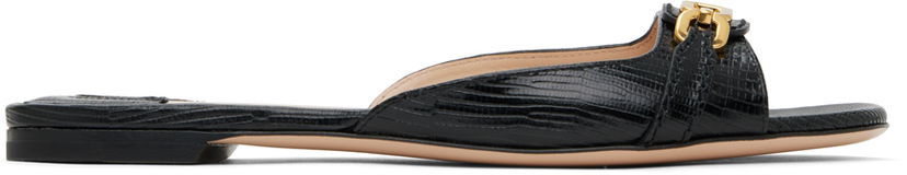 Аксесуари Tom Ford TOM FORD Whitney Stamped Lizard Leather Slides чорний | W3357-LCL097X