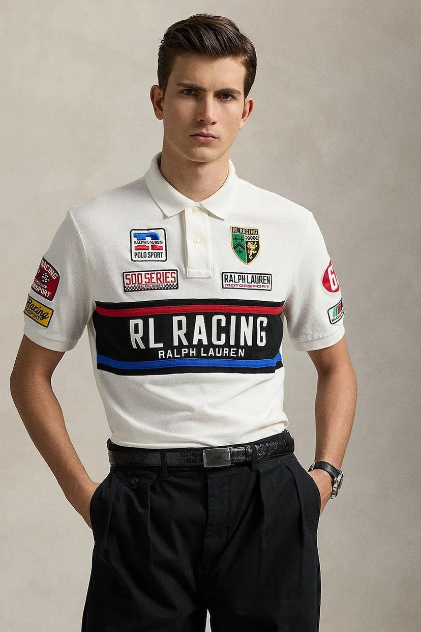 Сорочка поло Polo by Ralph Lauren Polo Ralph Lauren RL Racing Graphic Short Sleeve Polo Shirt білий | 710972334