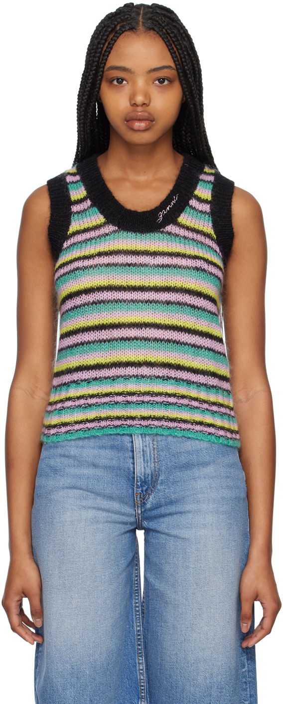 Безрукавка GANNI GANNI Striped Knit Tank Top Різнокольоровий | K1863