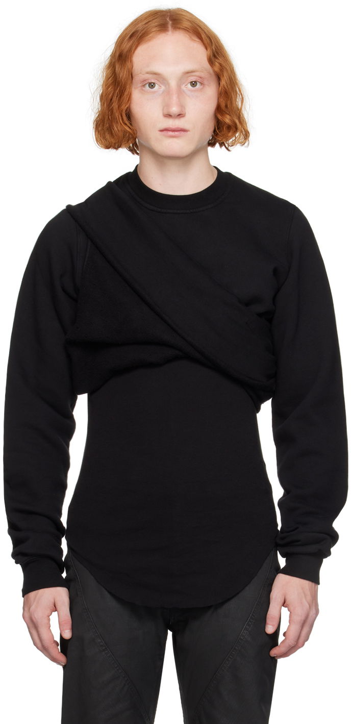 Футболка Rick Owens DRKSHDW Black Porterville Cutout Sweatshirt чорний | DU02D2268 F