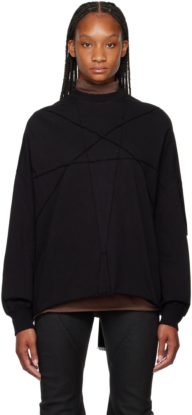 Світшоти Rick Owens DRKSHDW Black Lido Crater Sweatshirt чорний | DS02D2235 RIGET1