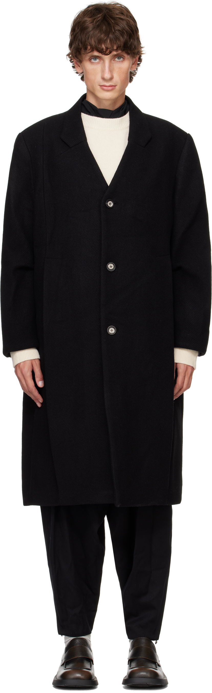 Пальто ADER ERROR Pleated Long Coat чорний | BN01FWCT0101BK