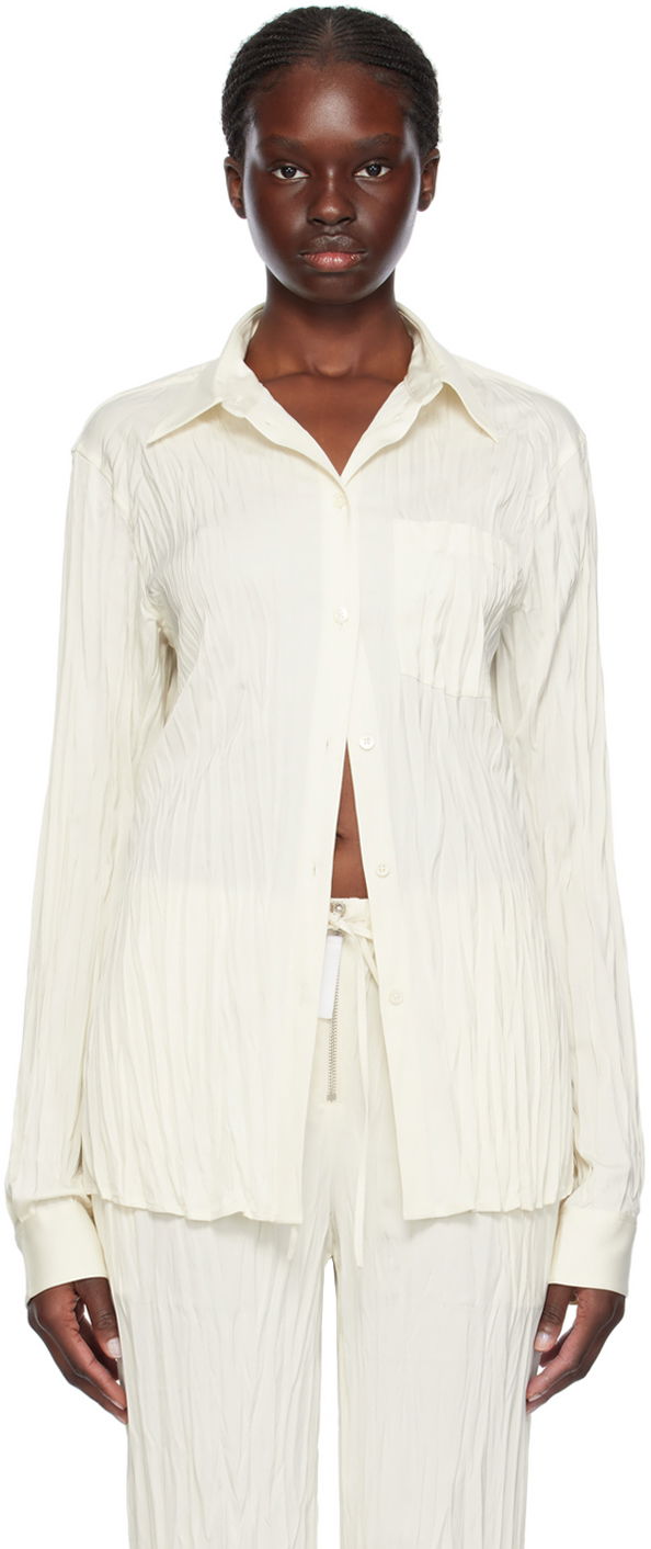 Сорочка Helmut Lang Helmut Lang Crushed Button-Down Shirt білий | O01HW520
