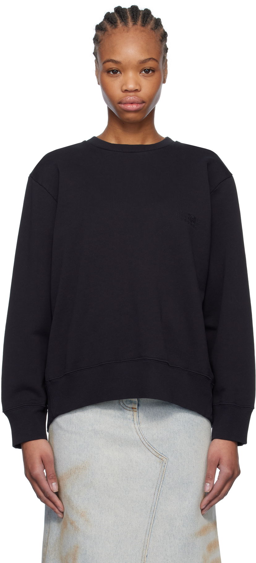 Cветр Maison Margiela MM6 Maison Margiela Spliced Logo Sweatshirt чорний | S52GU0240 M25012