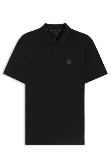 Сорочка поло BOSS BOSS Pima Cotton Polo Shirt with Double B Monogram чорний | 50543891