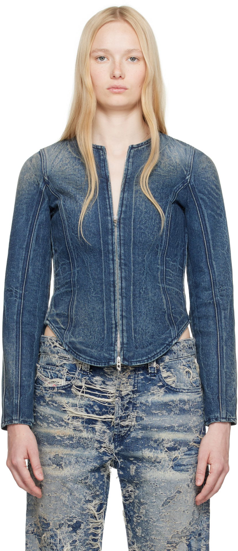 Куртка Diesel Diesel De-Gray-Fsg Zip-Up Denim Jacket Синій | A17926 007BG