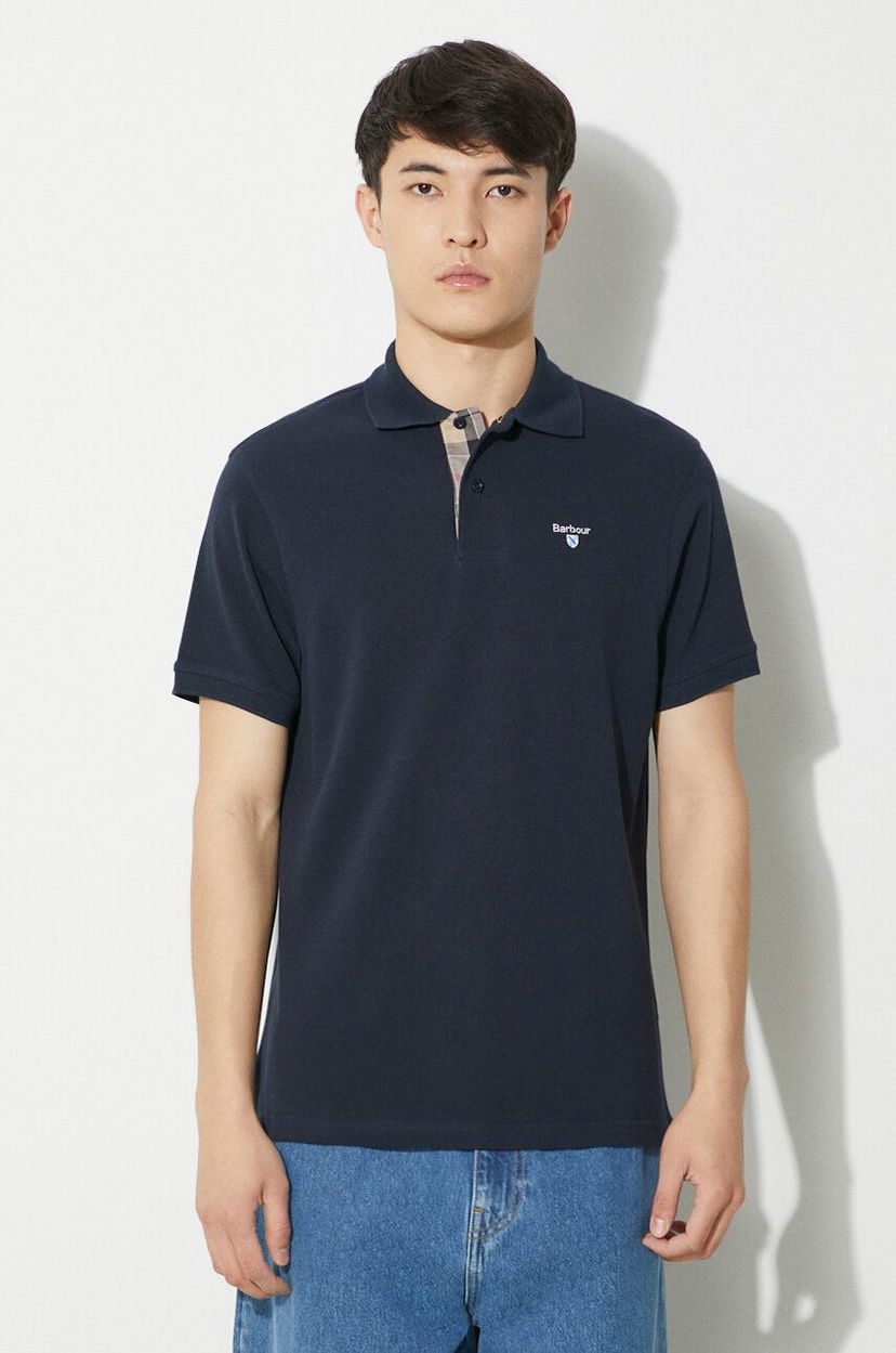 Сорочка поло Barbour Short Sleeve Polo Shirt темно-синій | MML0012