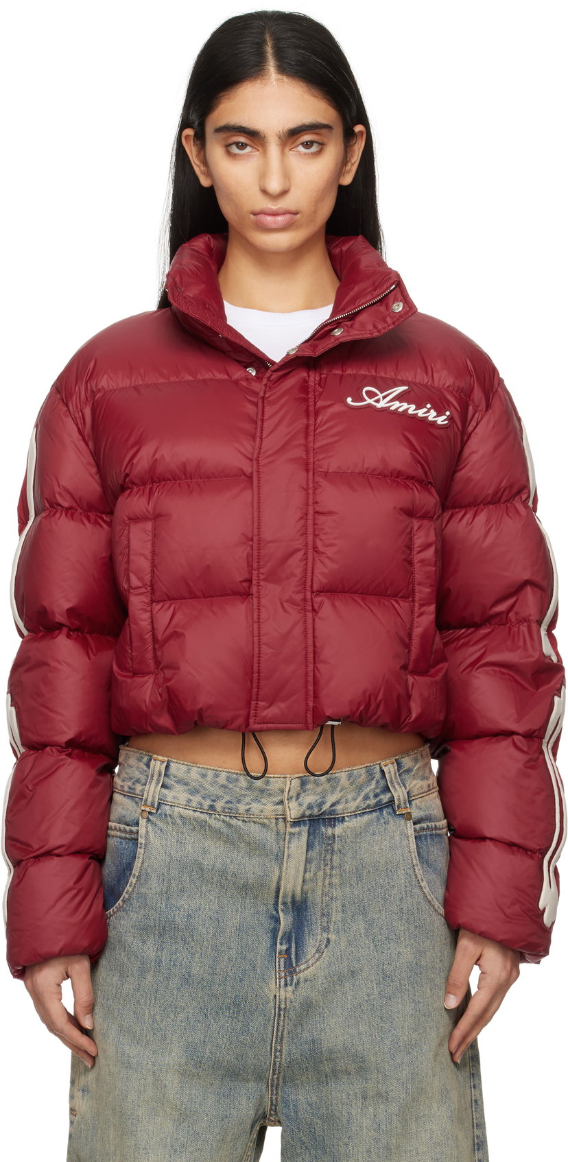 Пуховик AMIRI Bones Cropped Down Jacket Червоний | AWOUDW1003