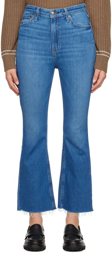 Джинси rag & bone Casey High-Rise Frayed Flare Jeans Синій | WDD23F2917C2C1, 0