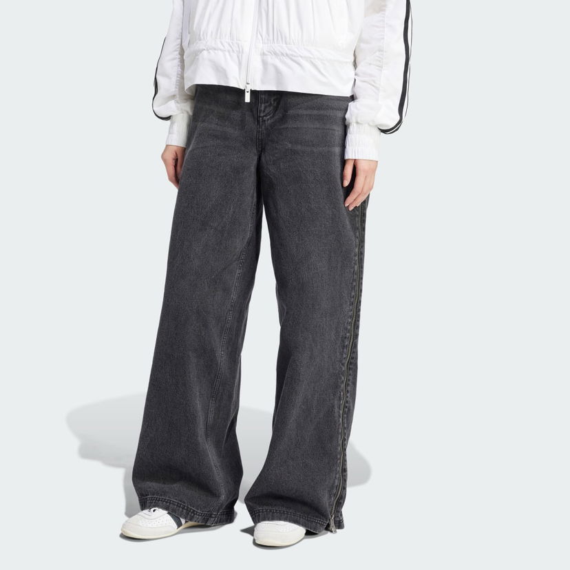 Джинси adidas Performance Adilenium Season 3 Zip Washed Denim Wide Leg Pants чорний | JX9211