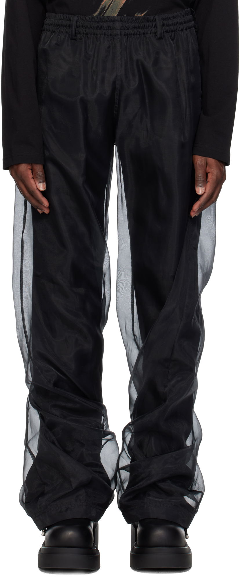 Штани We11done We11done Layered Trousers чорний | WD-PT0-25-268-U-BK