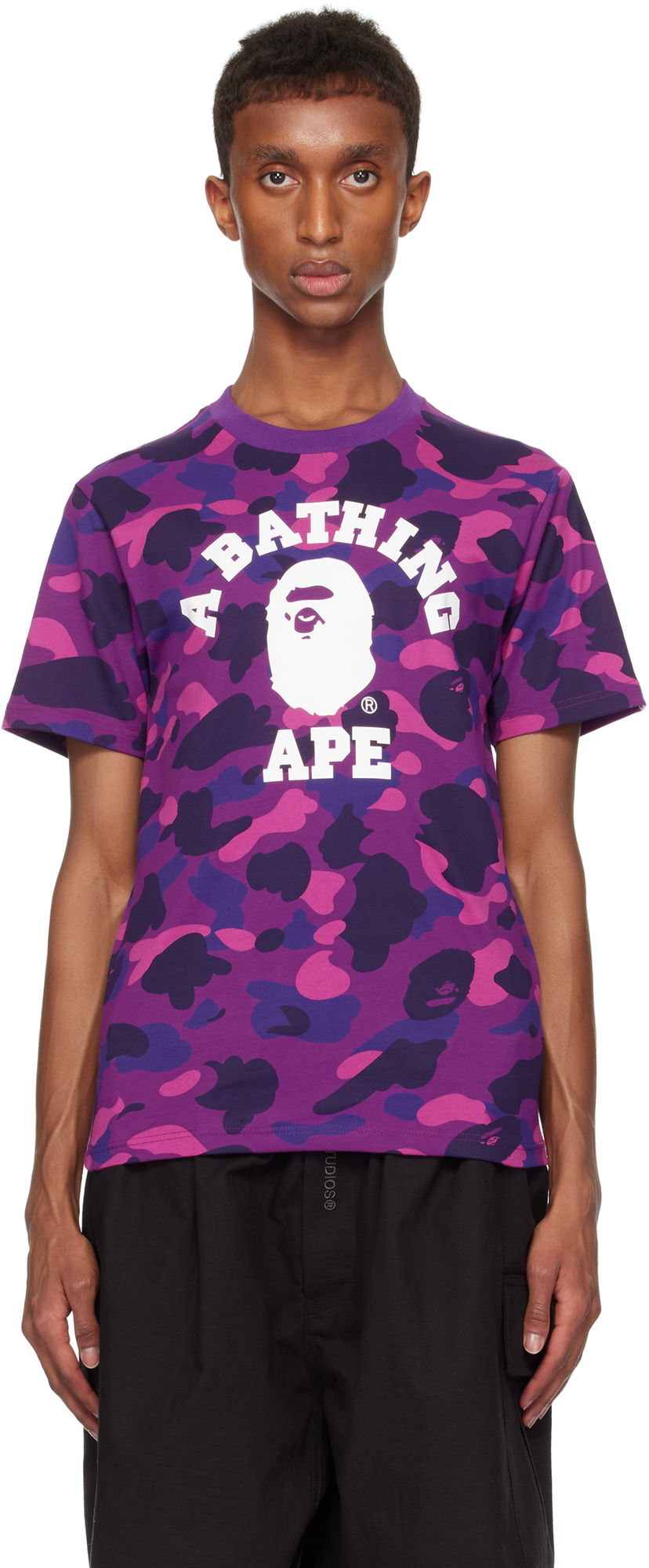 Футболка BAPE Camo College T-shirt Фіолетовий | 001CSK301002M