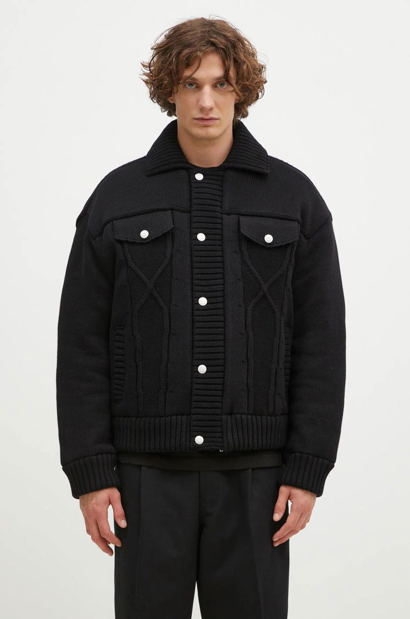 Cветр KENZO Oversized Knitted Jacket чорний | FE65OU1419NC.99