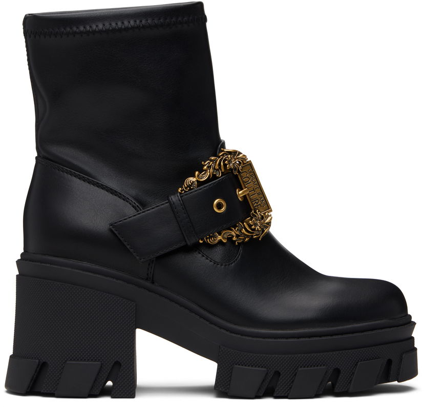 Кросівки та взуття Versace Sophie Baroque Buckle Boots чорний | E79VA3S80_E71570