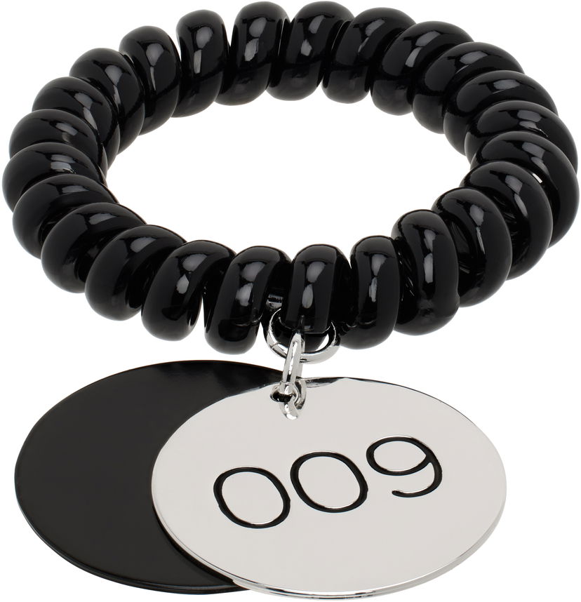 Браслет Tory Burch Tory Burch Locker Room Spiral Bracelet with Medallion чорний | 174280-001