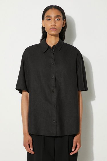 Сорочка Samsoe Samsoe Samsoe Samsoe Salarika Relaxed Linen Shirt чорний | F24200081, 3