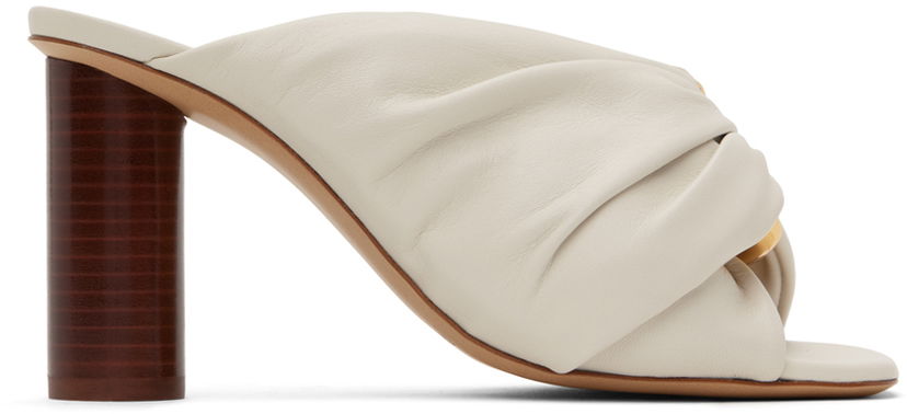 Аксесуари JW Anderson JW Anderson Corner Leather Heeled Sandals білий | ANW42060A