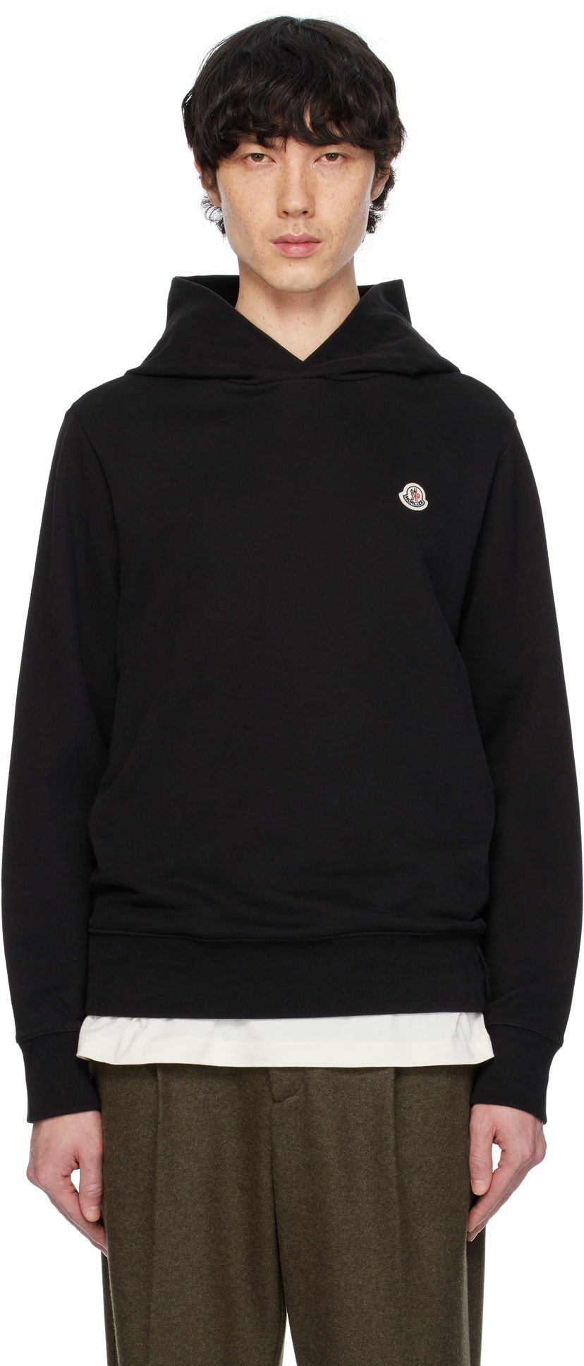 Світшоти Moncler Moncler Cotton Logo Patch Hoodie чорний | K10918G0003589AUJ