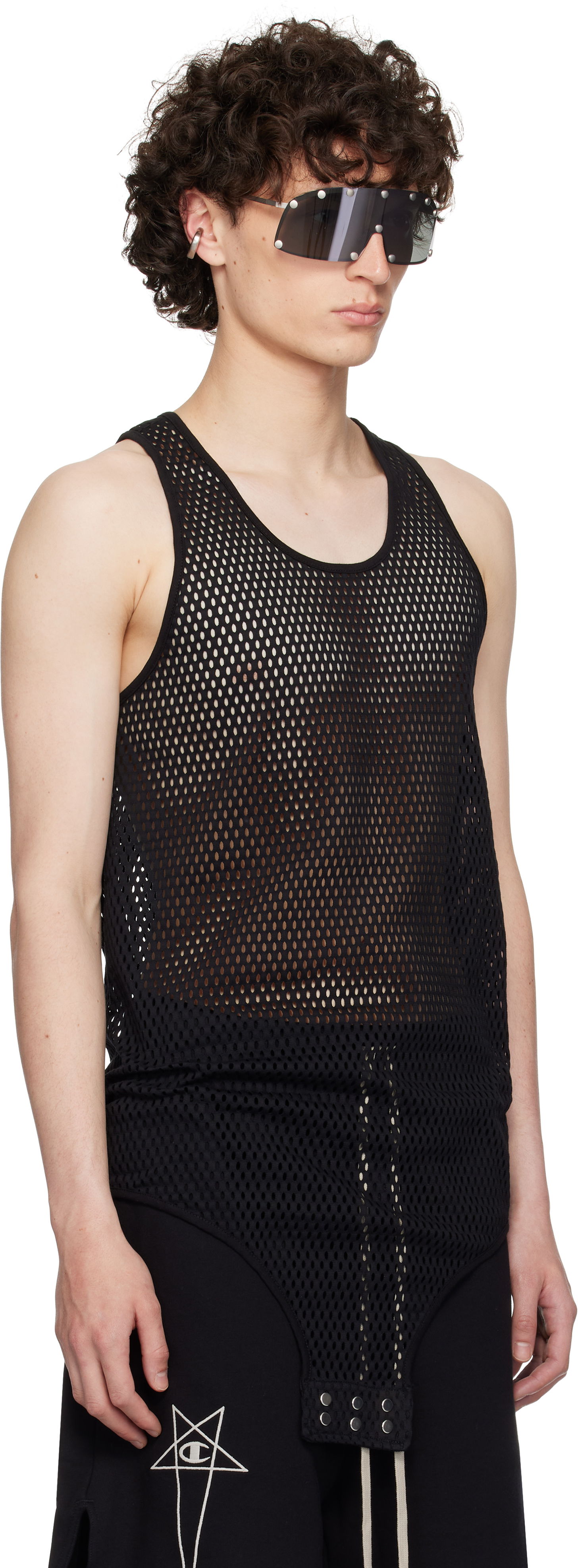 Безрукавка Rick Owens Rick Owens Champion Edition Mesh Tank Top чорний | CM01E1680 CHONET MESH, 1