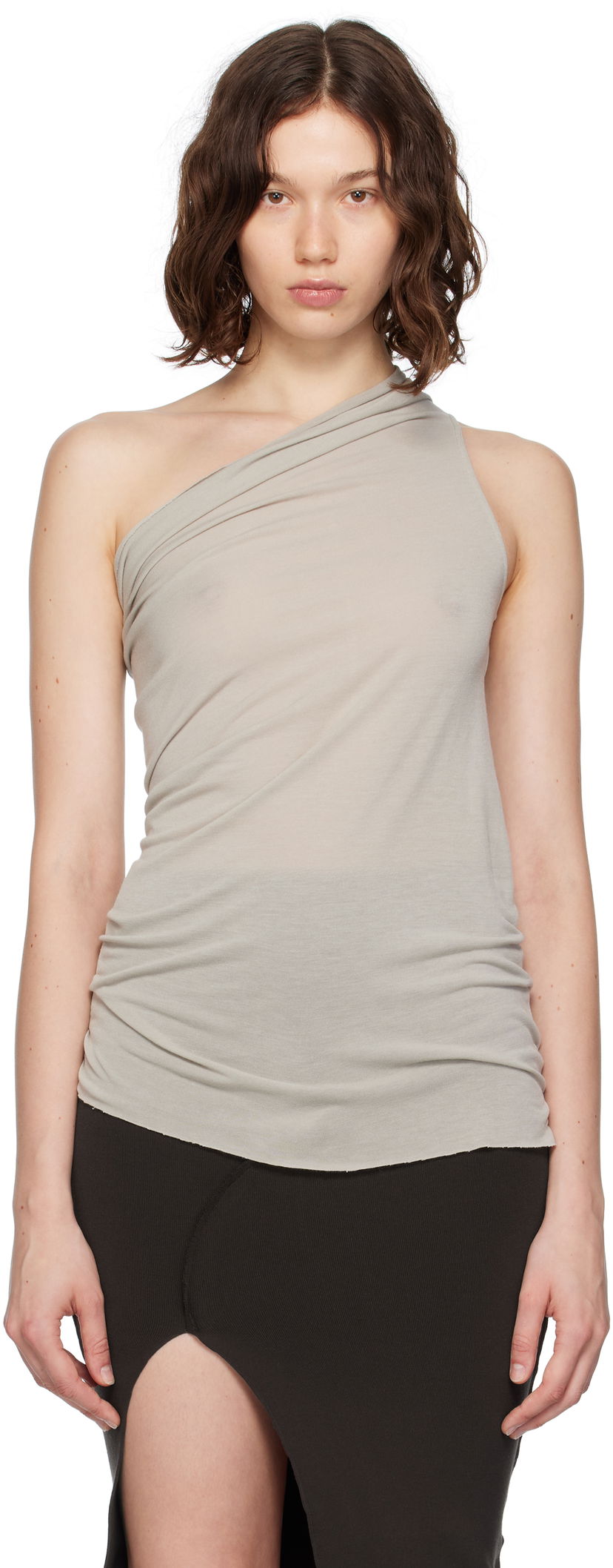 Безрукавка Rick Owens Rick Owens Athena One-Shoulder Tank Top бежевий | RP02E4138 JS