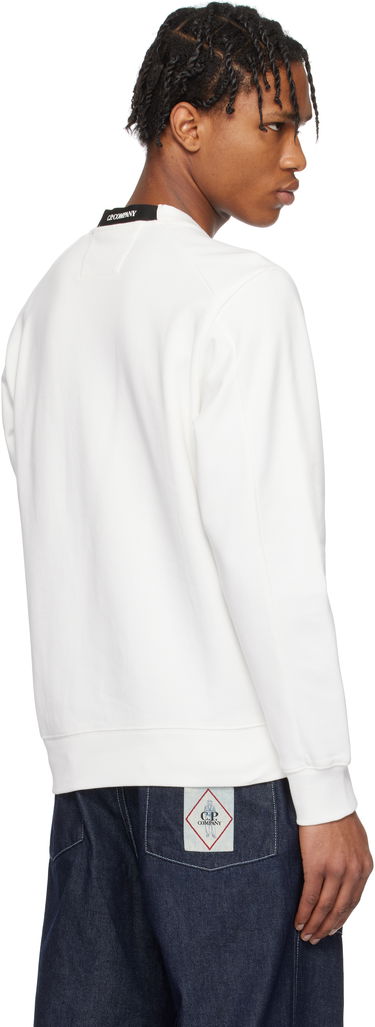 Cветр C.P. Company C.P. Company Diagonal Raised Fleece Crewneck Lens Sweatshirt білий | 18CMSS023A-005086W, 2