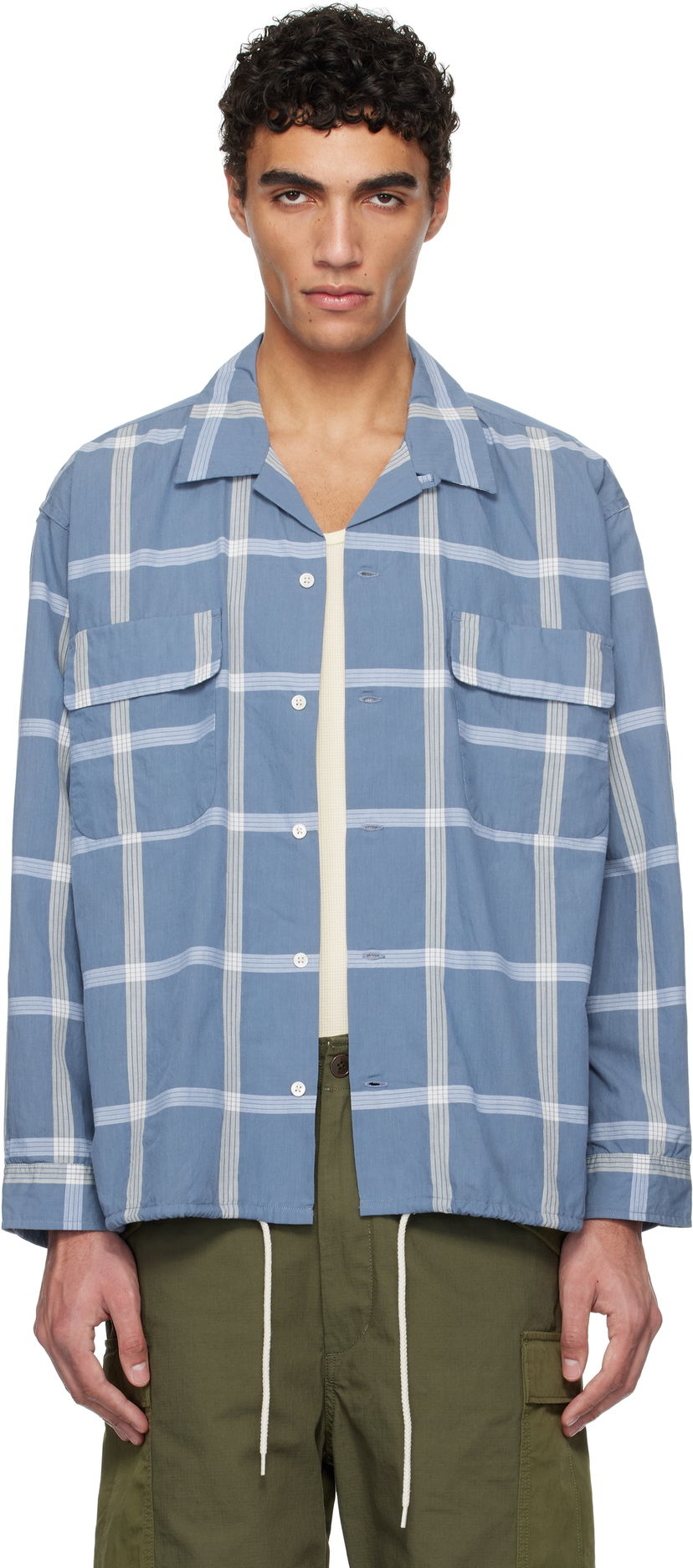 Сорочка NANAMICA nanamica Palaka Check Camp Collar Shirt Синій | S25SG024U