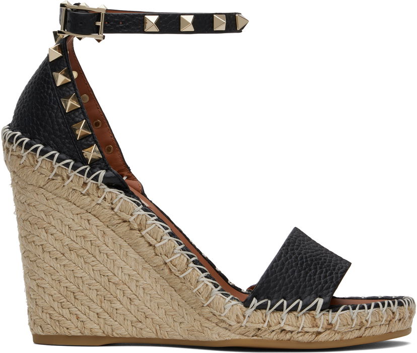 Догляд за взуттям Valentino Valentino Garavani Double Rockstud Wedge Heeled Sandals чорний | 6W2S0090VTO