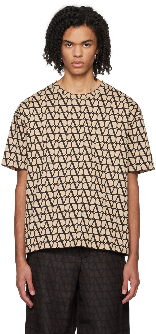 Футболка Valentino Appliqué Long Sleeve T-Shirt бежевий | 4V3MG15L9UK